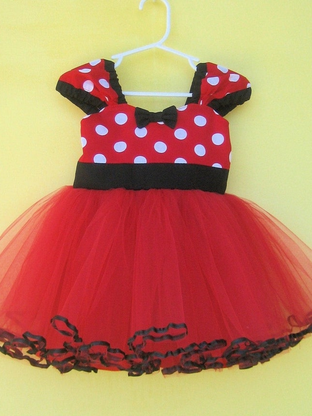 Minnie Mouse Girls Halloween Costume Red Tutu Dress Handmade Size 2/3T - Picture 3 of 5